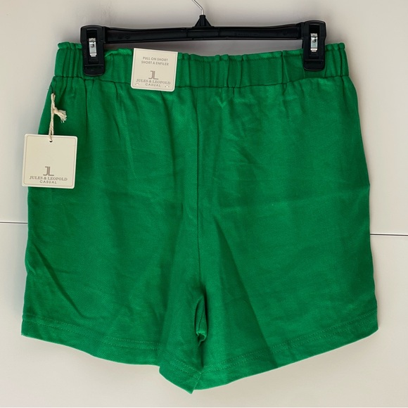 Jules & Leopold Womens Casual Shorts Green Stretch Waist Tie Closure Pockets, XS - Picture 3 of 7